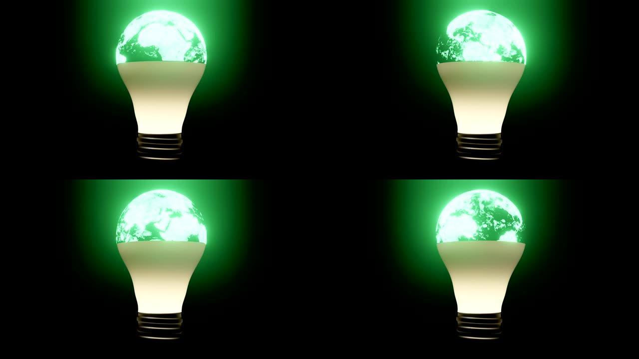 3D行星地球在灯中旋转