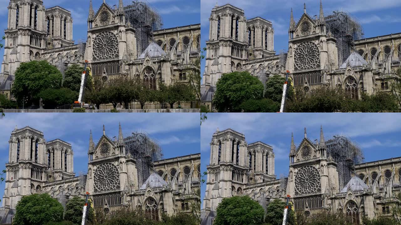 2019年4月大火后的巴黎圣母院