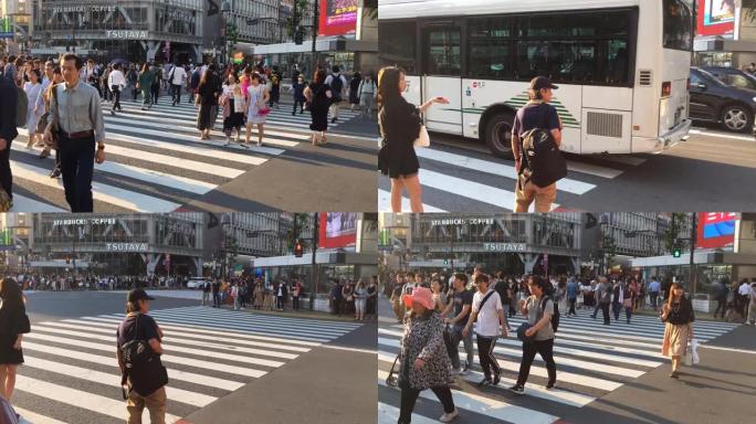 繁忙的城市街道上的人行横道