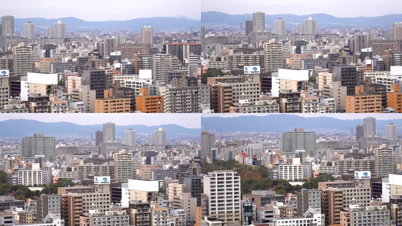 日本大阪城鸟瞰图