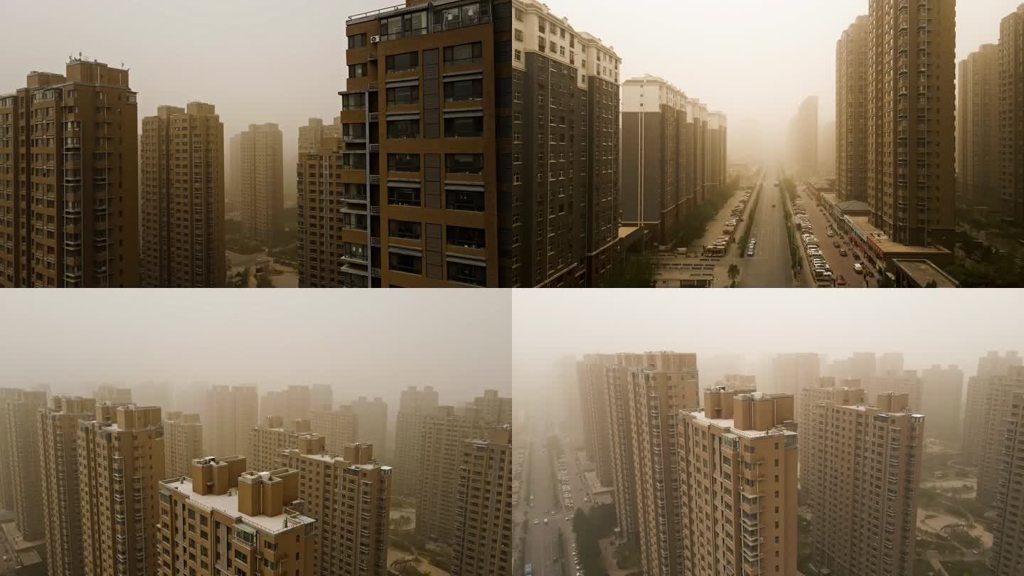 城市沙尘暴视频素材