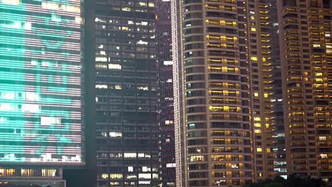 现代亚洲城市的特大城市科幻住宅公寓。