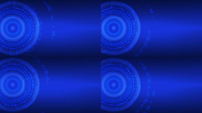 蓝色技术动画背景，蓝色视频动画镜头中的动画o圈技术