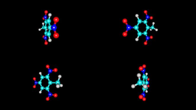 旋转TNT三硝基甲苯分子