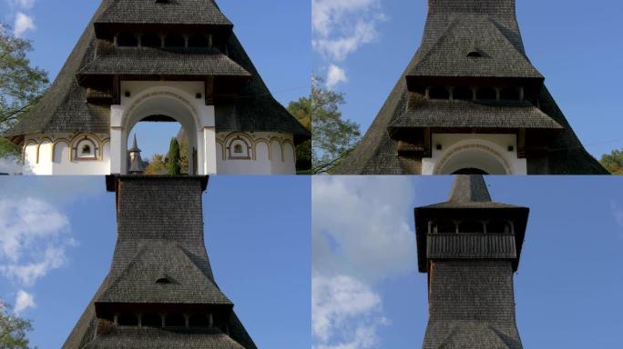 巴尔萨纳修道院钟楼的倾斜视图