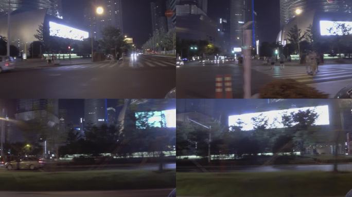 车子窗外镜头 夜景 上海