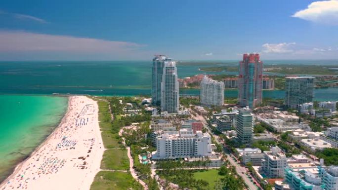 拉开美国佛罗里达迈阿密海滩无人机