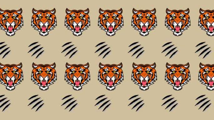 老虎和锋利爪子的动画-动画