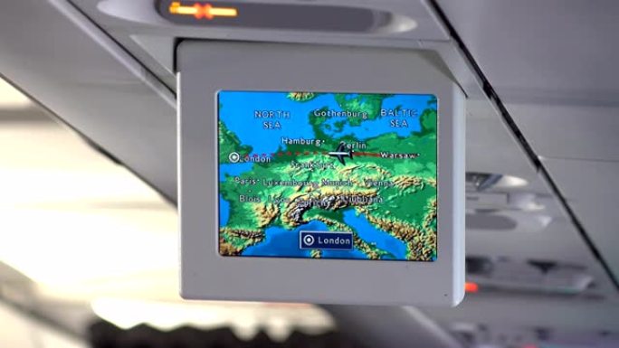 液晶显示器显示4K飞机上的地图