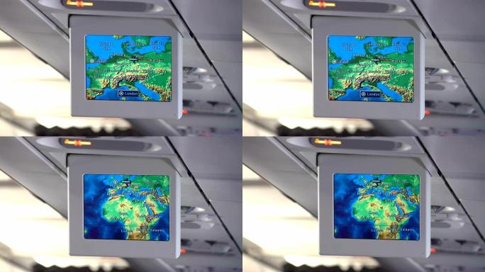 液晶显示器显示4K飞机上的地图