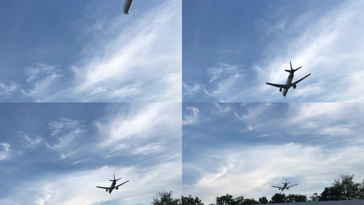 飞机白天直接在摄像机上方