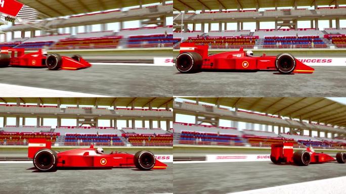 赛车穿越终点线-4k 3D动画