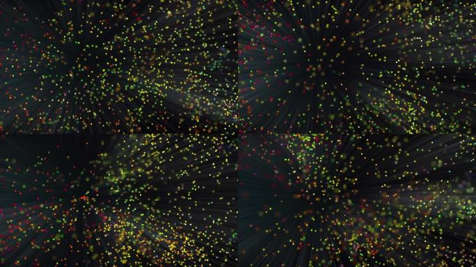 带有动画移动线条的抽象背景，带有发光的末端