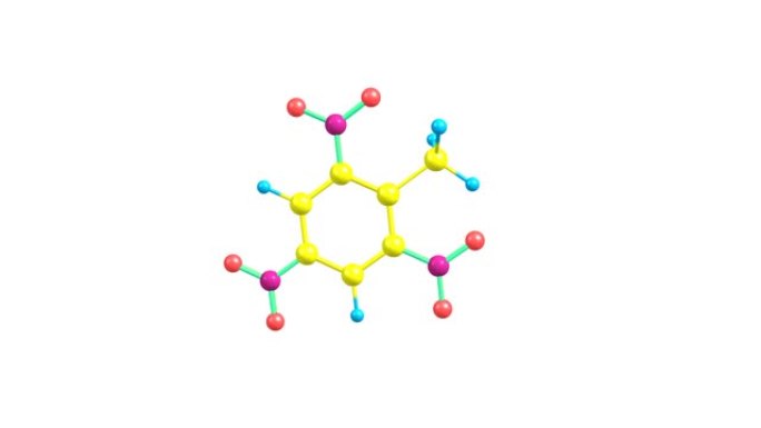 旋转TNT三硝基甲苯分子