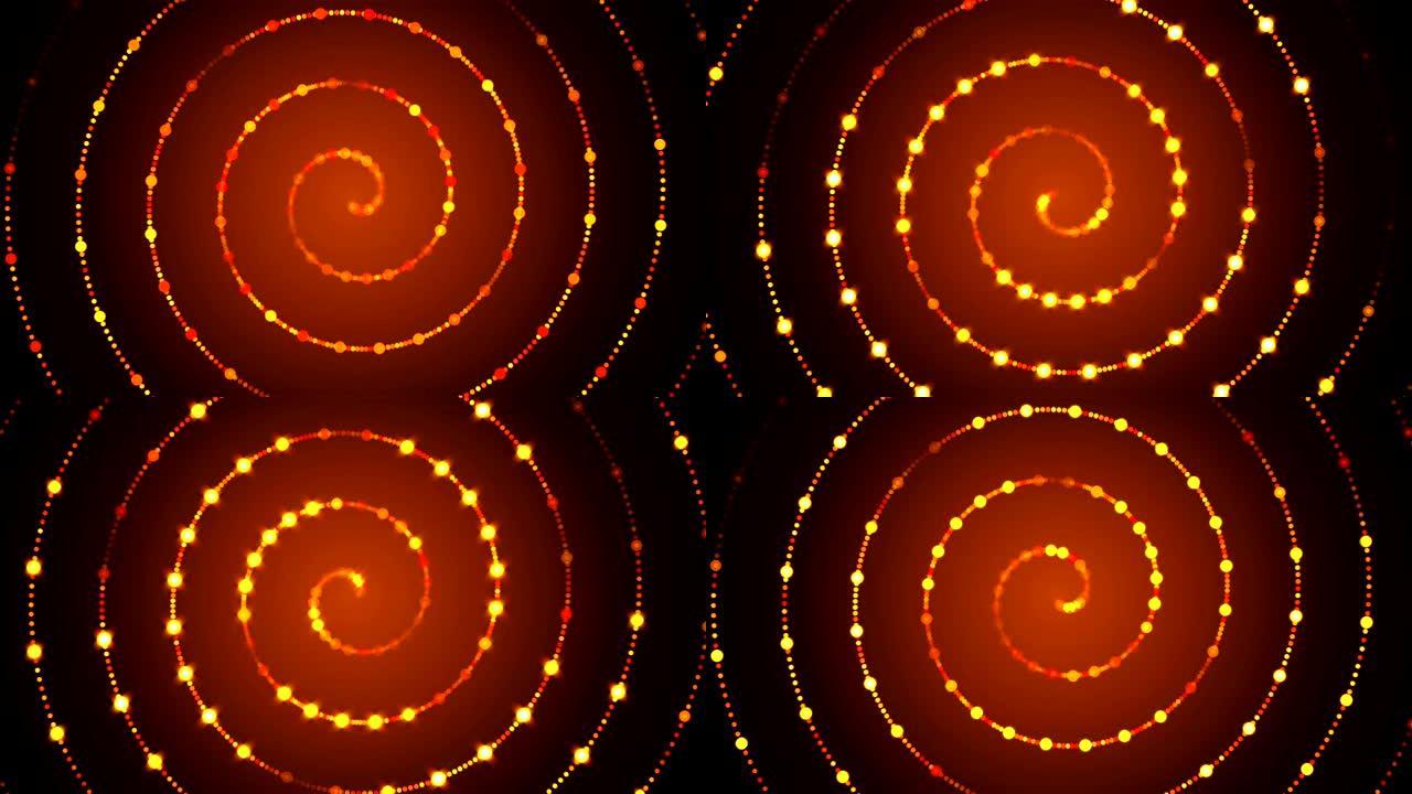 螺旋黄金颗粒和条纹，现代创意设计，3d渲染计算机生成的背景
