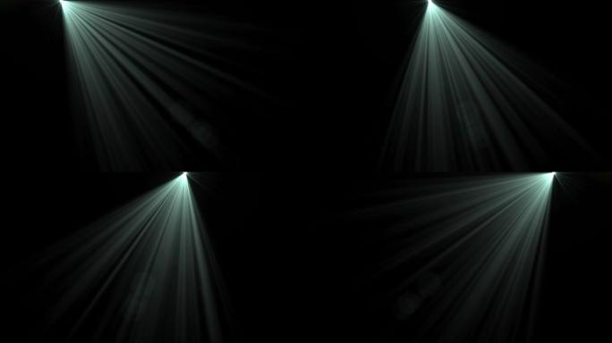 黑色背景上的移动镜头光斑效果。4k动画。