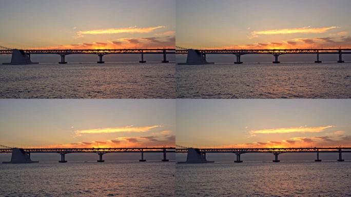 查看韩国广加利海滩釜山市海云台区的日出广安大桥或釜山广安代大桥