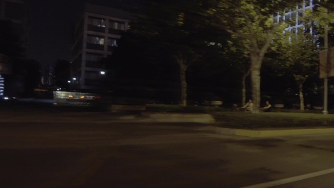 上海浦东  夜景 车窗外镜头