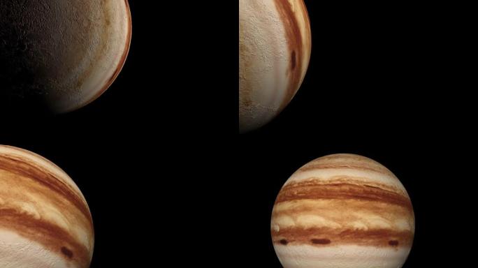 飞越木星表面。3d渲染。