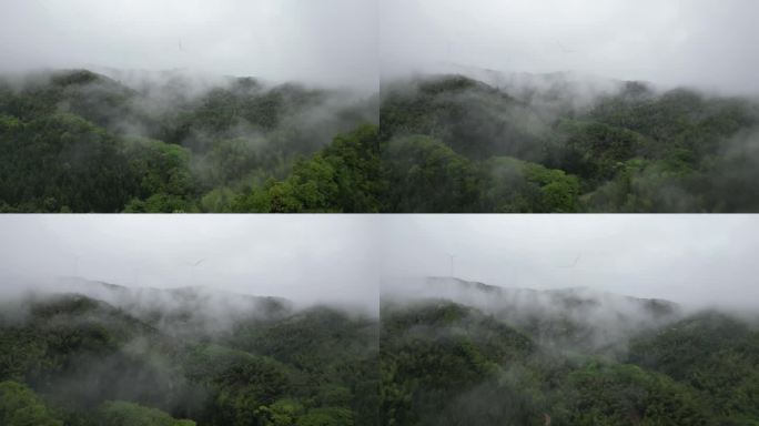 深山云雾缭绕   雨中航拍俯瞰大地山脉