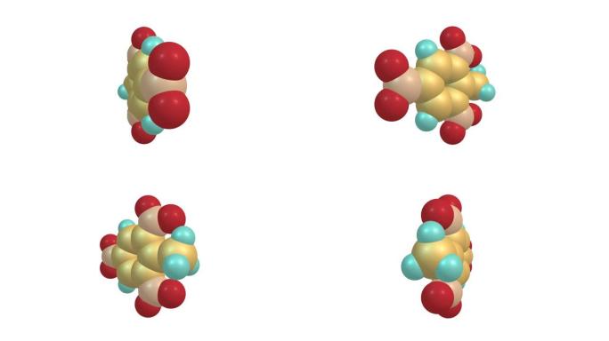 旋转TNT三硝基甲苯分子