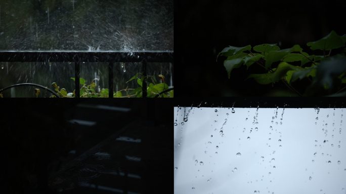 唯美秋雨下雨雨天空镜头