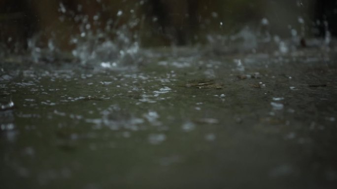 唯美秋雨下雨雨天空镜头