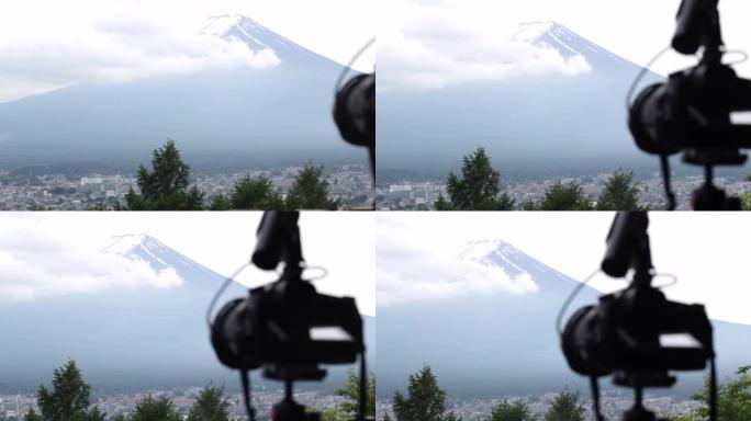 用相机拍摄富士山