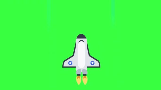 宇宙飞船用绿屏和阿尔法通道在太空中组装动画。火箭部件融合在太空中飞行。