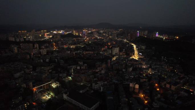 航拍蓬安县城夜景丨4K丨原创实拍
