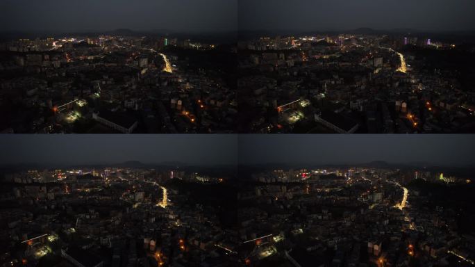 航拍蓬安县城夜景丨4K丨原创实拍
