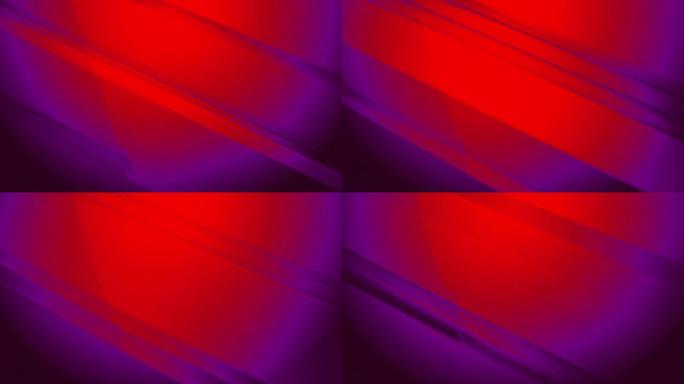 红色对角线3d矩形尖锐棱镜和长方体在彩色渐变背景上缓慢转动和旋转4k可循环运动视频，用于技术、通信、