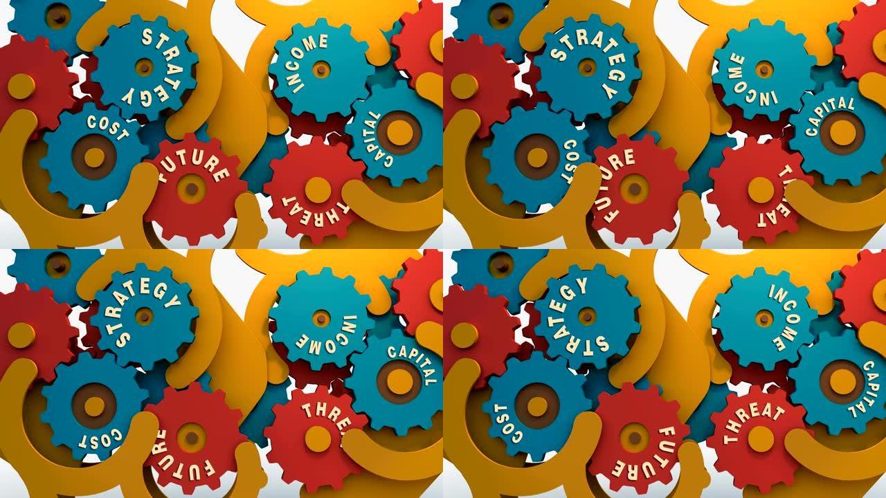 彩色轮子3D动画-无缝循环
