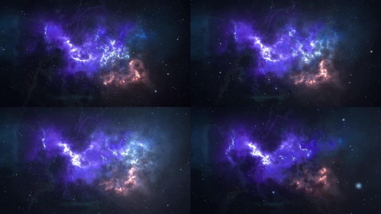 深紫色和铜抽象分形宇宙空间循环背景