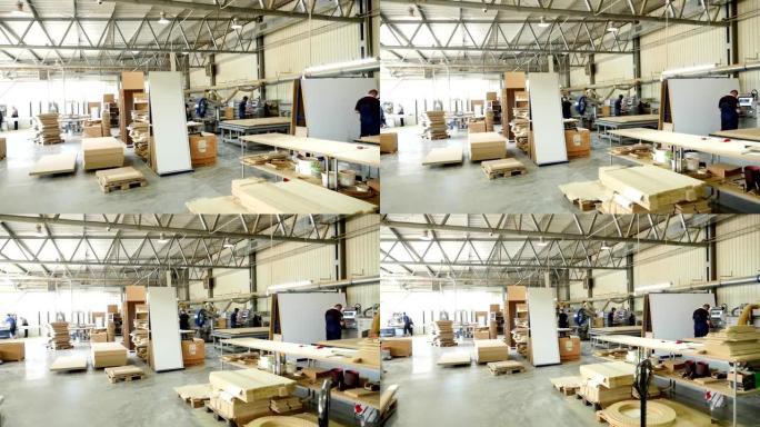 木工企业。家具厂的生产部。生产、制造和木工行业概念-家具工厂车间