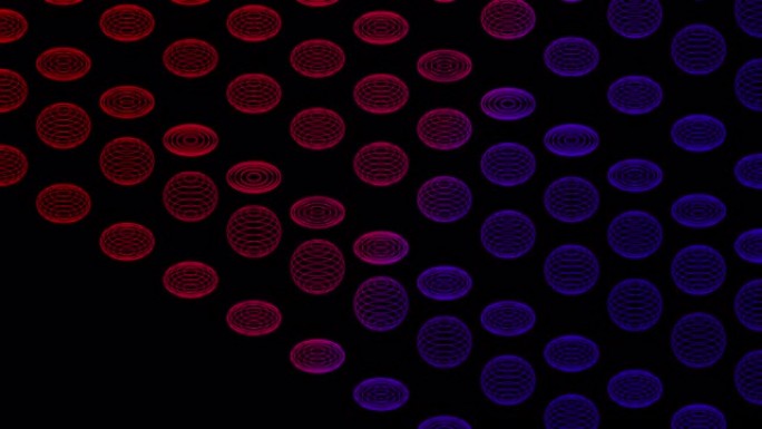 抽象线3D虚拟等距球体照明移动，技术网络数字数据传输概念设计，黑色背景动画4K