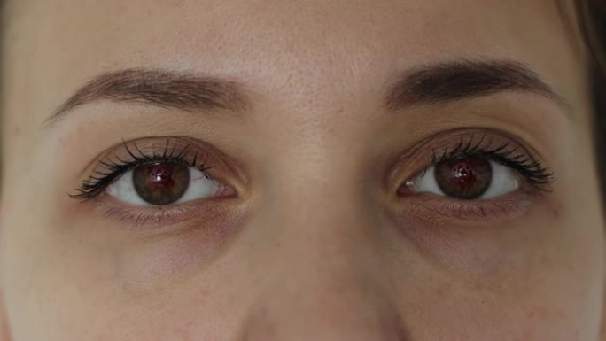 红色激光眼睛扫描仪确定视网膜的真实性。