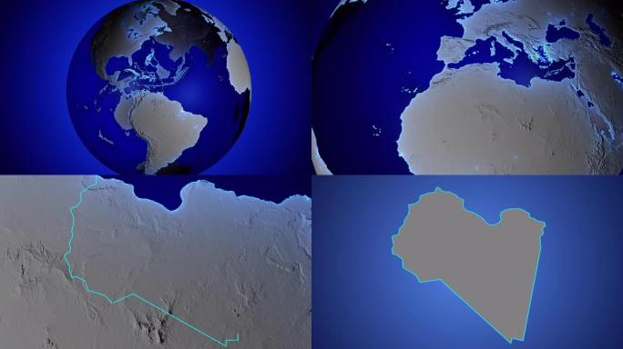 地球与利比亚边界透明