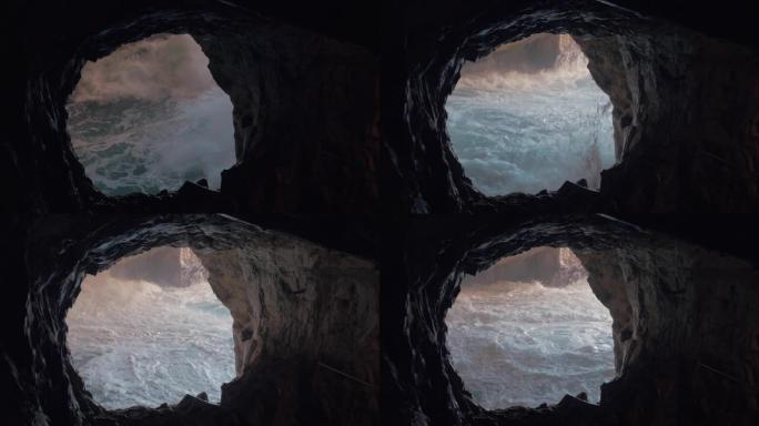 从Rosh Hanikra的海洞看水
