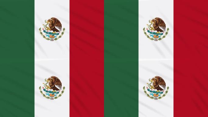 墨西哥国旗飘扬布，背景环