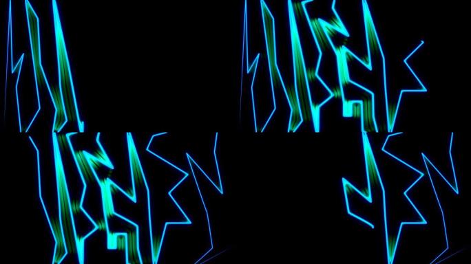 笔画闪亮的虚线，抽象的计算机生成的背景，3D渲染