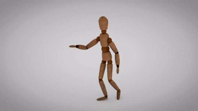 木制人体模型循环跳舞