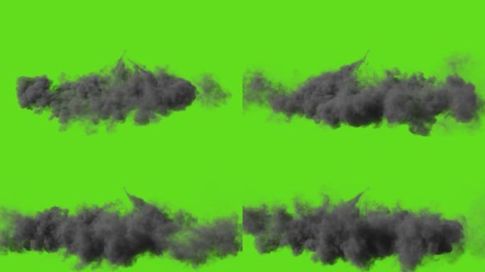 编辑绿色背景上的体积烟雾