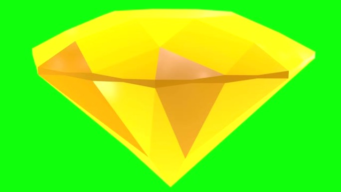 绿色屏幕上的黄色钻石