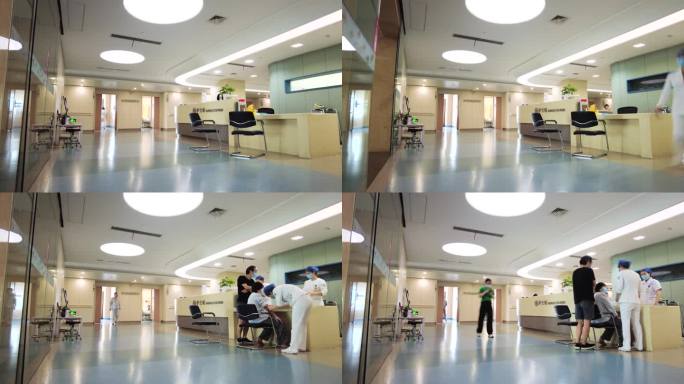 医院医护人员住院部护士站病人人流延时摄影
