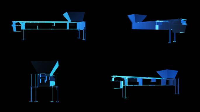 螺旋输送机全息蓝色科技通道素材
