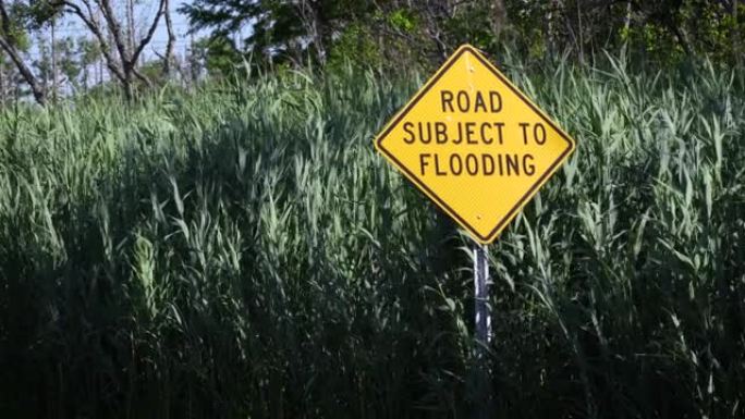 “受洪水影响的道路” 标志