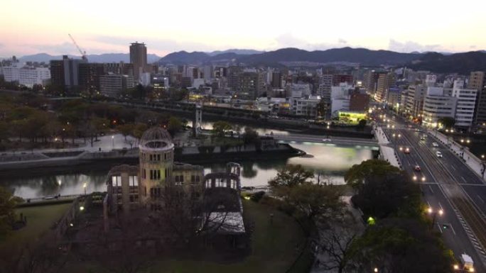 从广岛的俯视图看广岛和平纪念公园