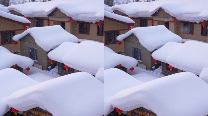 中国黑龙江雪乡大雪纷飞