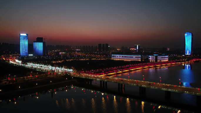 西安浐灞彩虹桥夜景